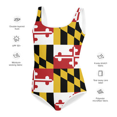 Maryland Flag Youth Swimsuit