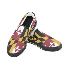 Kid's MD Flag Slip-on Canvas Shoes - MarylandFlagTheWorld