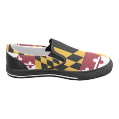 Kid's MD Flag Slip-on Canvas Shoes - MarylandFlagTheWorld