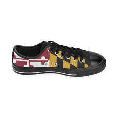 Kids MD Flag Low Top Canvas Shoes - MarylandFlagTheWorld