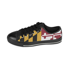 Kids MD Flag Low Top Canvas Shoes - MarylandFlagTheWorld