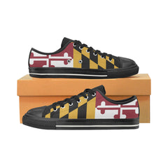 Kids MD Flag Low Top Canvas Shoes - MarylandFlagTheWorld