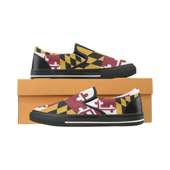 Kid's MD Flag Slip-on Canvas Shoes - MarylandFlagTheWorld