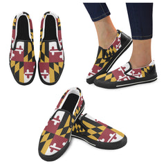 Kid's MD Flag Slip-on Canvas Shoes - MarylandFlagTheWorld