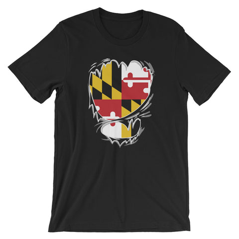 Ripped Maryland Unisex T-Shirt - MarylandFlagTheWorld