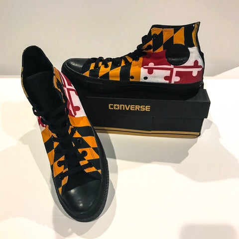 MD Flag Converse Hi Top Shoes - MarylandFlagTheWorld