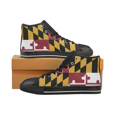 MD Flag Classic High Top Canvas Shoes - MarylandFlagTheWorld