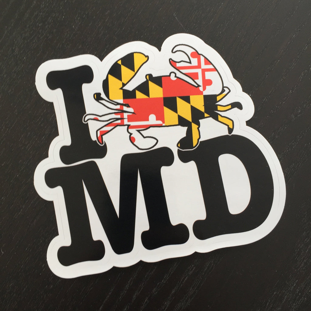 "I CRAB MD"  Decal (5" x 4.5") - MarylandFlagTheWorld