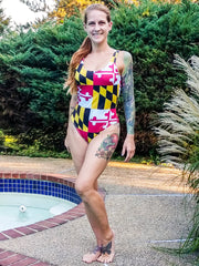 MD Flag Sexy Back One Piece - MarylandFlagTheWorld
