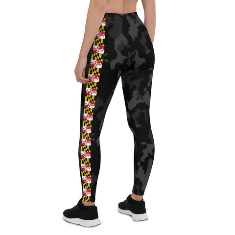 Black Camo Maryland Flag Leggings
