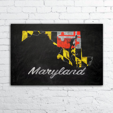 Maryland Chalkboard Print - MarylandFlagTheWorld