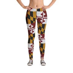 Heather MD Flag Leggings (Multiple Styles Available) - MarylandFlagTheWorld