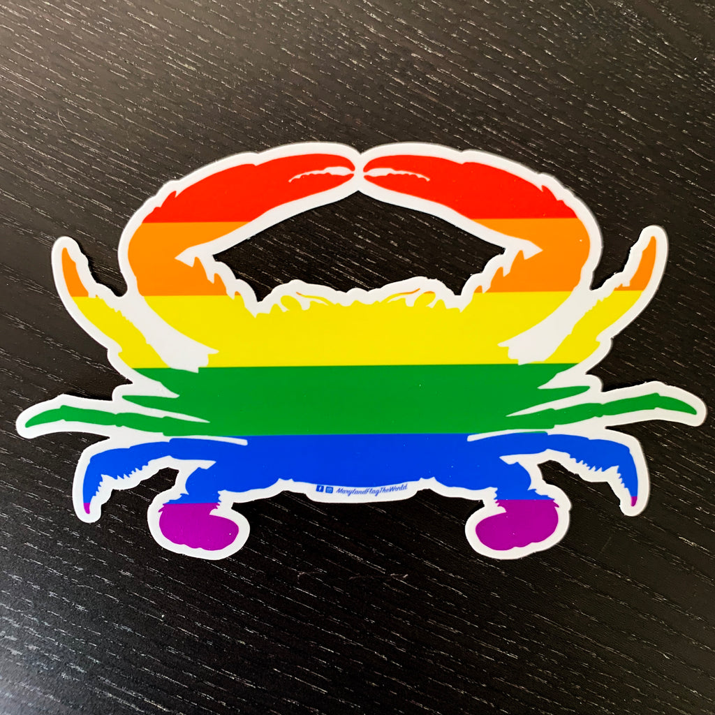 PRIDE Crab Decal (6.5" x 4") - MarylandFlagTheWorld