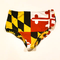MD Flag High Waisted Bikini Bottom - MarylandFlagTheWorld