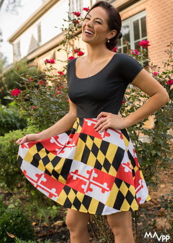 MD Flag Cap Sleeve Dress - MarylandFlagTheWorld
