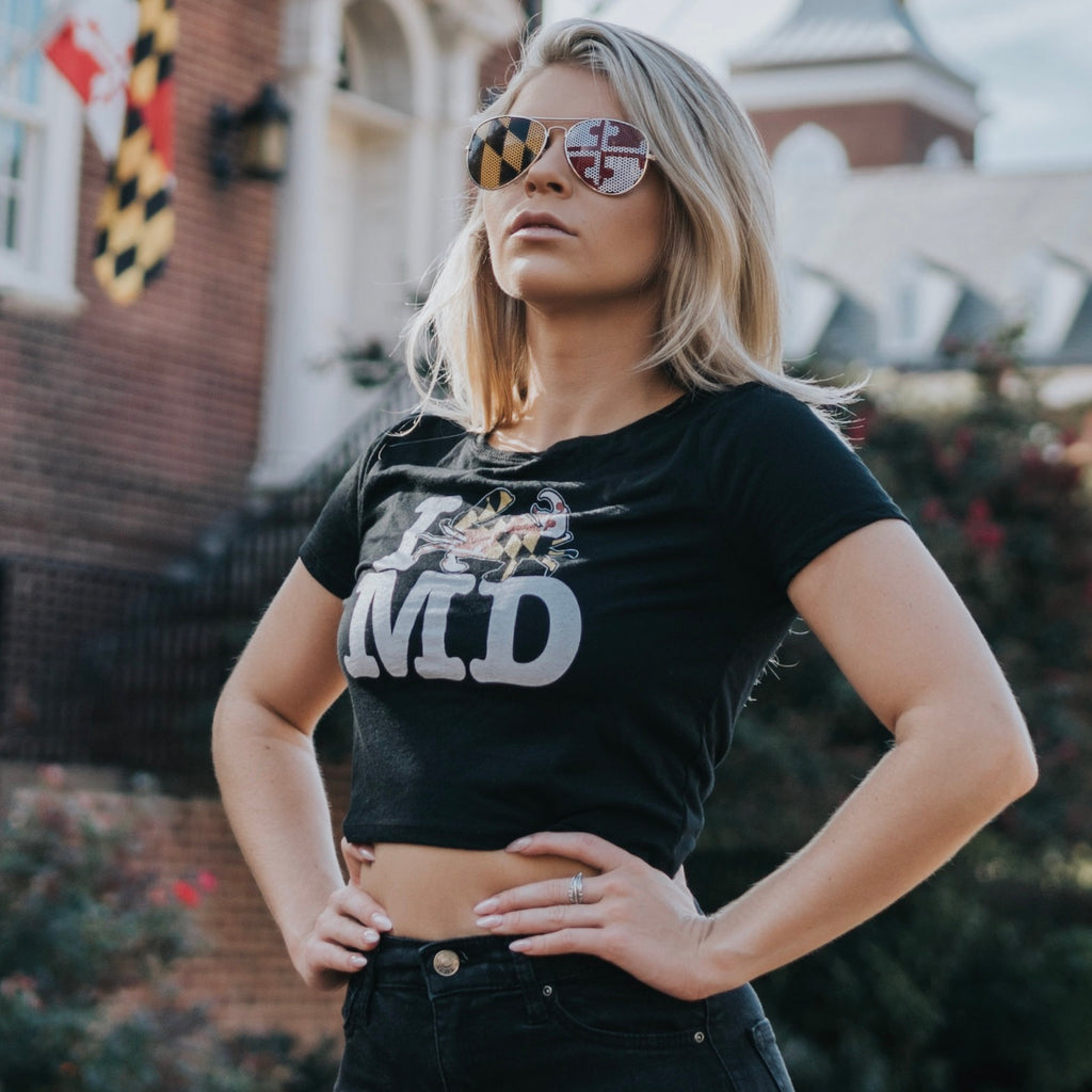 I 🦀 MD Crop Top - MarylandFlagTheWorld