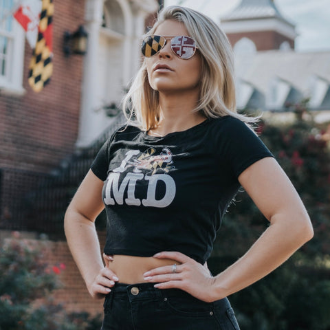 I 🦀 MD Crop Top - MarylandFlagTheWorld