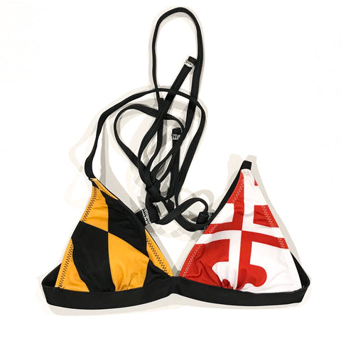 MD Flag Reversible Tri Bikini Top - MarylandFlagTheWorld