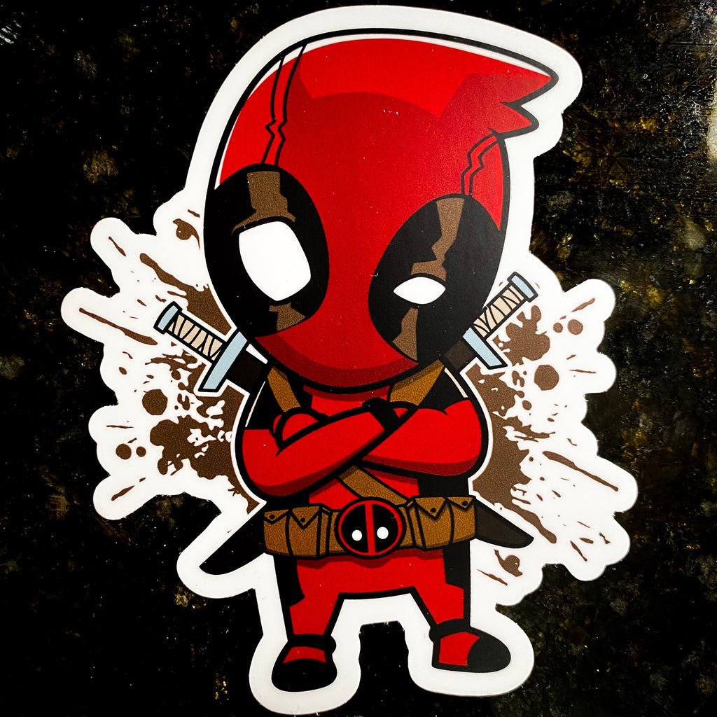 Cartoon Deadpool Decal (3.97" x 5") - MarylandFlagTheWorld