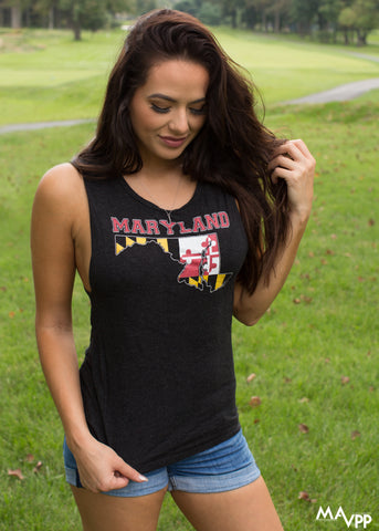 MARYLAND Ladies’ Muscle Tank - MarylandFlagTheWorld