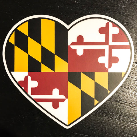 MD Flag Heart Decal (4" x 3.48") - MarylandFlagTheWorld