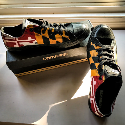 MD Flag Converse Low Top Shoes - MarylandFlagTheWorld