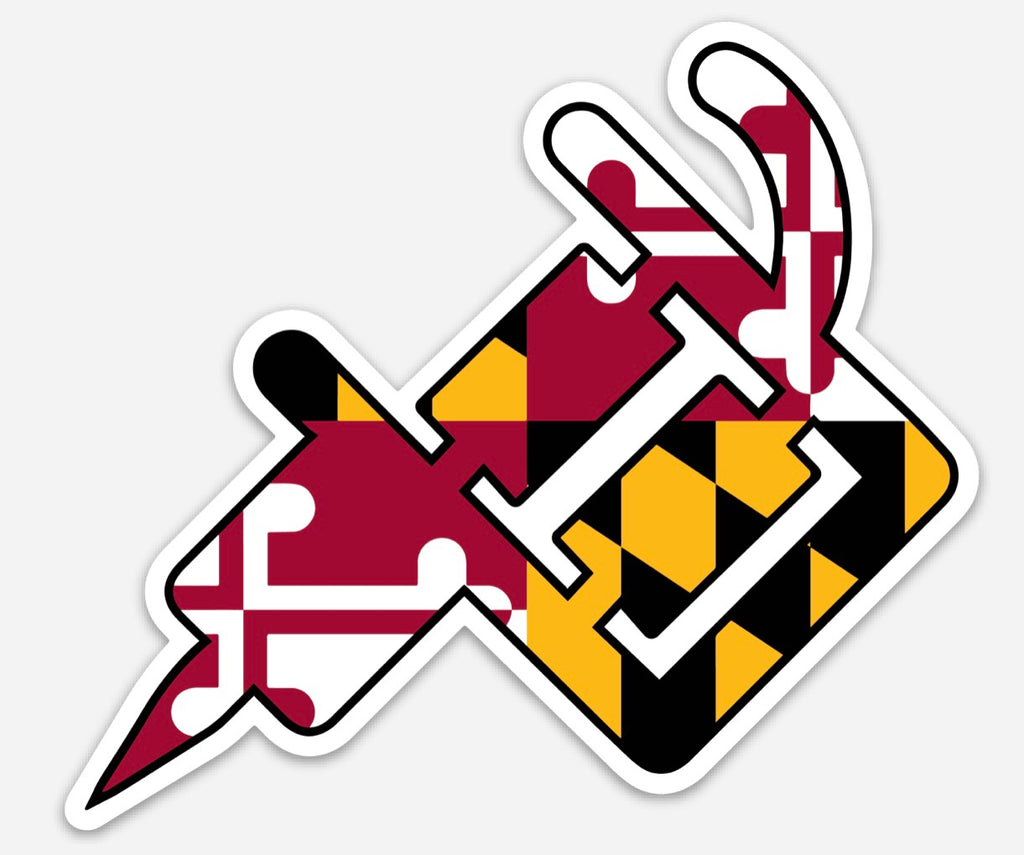 MD Flag Tattoo Machine Decal (4.52" x 4") - MarylandFlagTheWorld