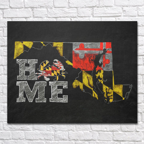 Maryland Chalkboard Print - MarylandFlagTheWorld