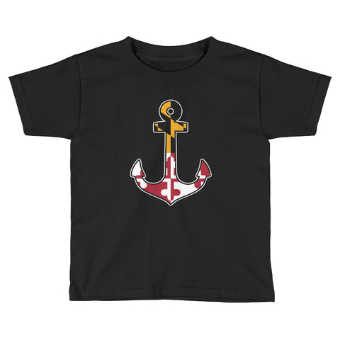 MD Flag Anchor Toddler Short Sleeve T-Shirt - MarylandFlagTheWorld