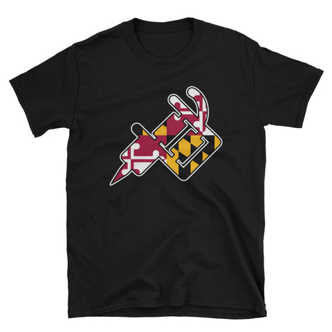 MD Flag Tattoo Machine Short-Sleeve Unisex T-Shirt (More Colors Available) - MarylandFlagTheWorld