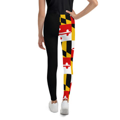 Maryland Flag Kids Leggings with Black Leg
