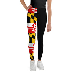 Maryland Flag Kids Leggings with Black Leg