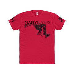 Men's/Unisex Distressed Maryland Premium Fit Crew T-Shirt - MarylandFlagTheWorld