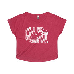 Women's Distressed Flag Fashion Shirt - MarylandFlagTheWorld