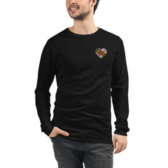 Maryland Flag Embroidered Heart Unisex Long Sleeve Tee