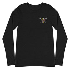 Maryland Flag Embroidered Lacrosse Unisex Long Sleeve Tee