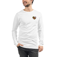 Maryland Flag Embroidered Heart Unisex Long Sleeve Tee