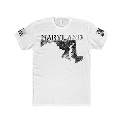Men's/Unisex Distressed Maryland Premium Fit Crew T-Shirt - MarylandFlagTheWorld